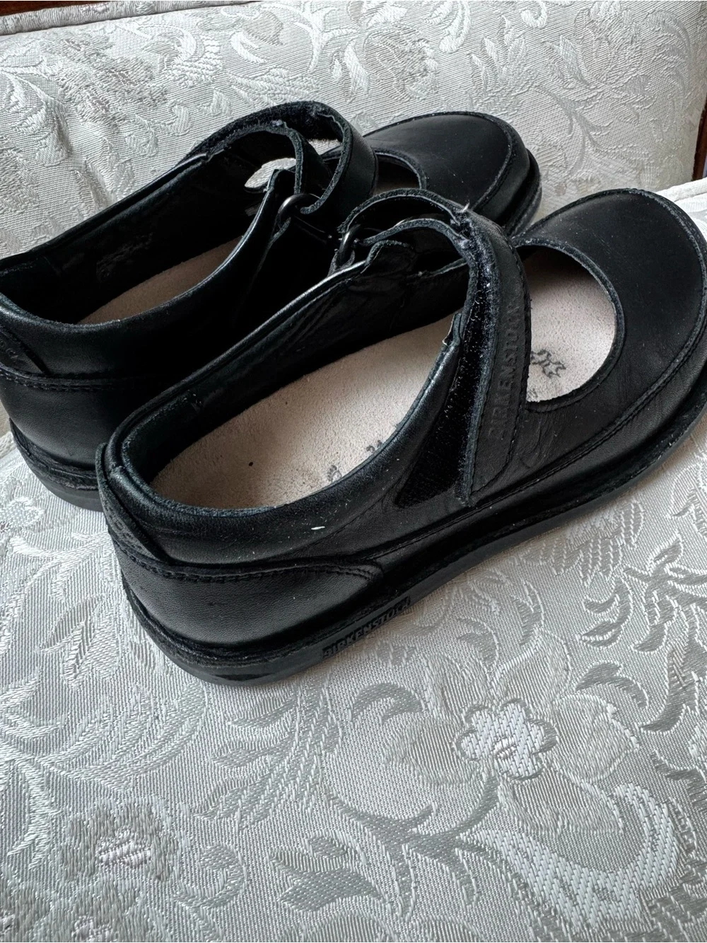 Birkenstock Kids Black Mary Jane Strap School Shoes